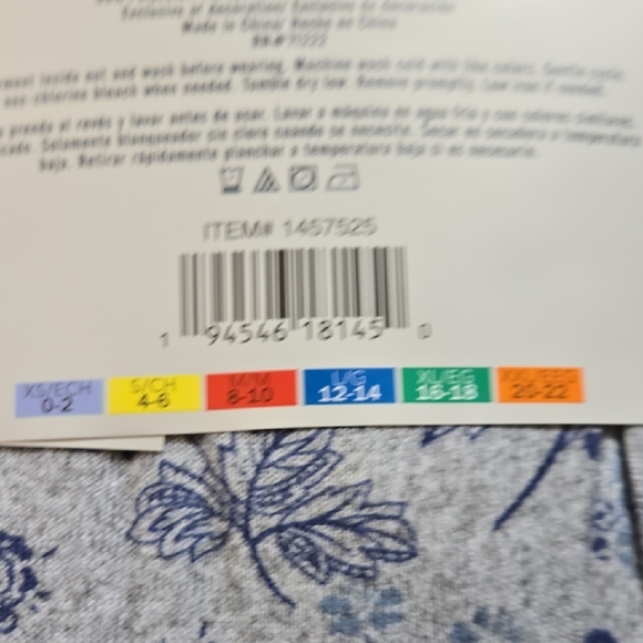 Lucky Brand Gray and Blue Floral 4 Pieces Pajama Set - Picture 6 of 6